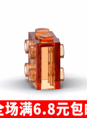 小颗粒积木MOC 80796 1×2×2双面带凸点砖拼装玩具配件零件连接