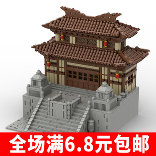 中国古代宫殿积木moc场景建筑模型摆件城堡城府益智男孩拼装玩具
