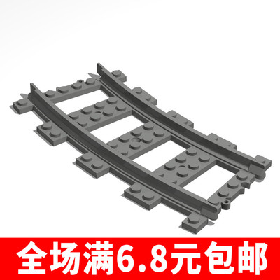 国产积木moc 科技兼容国产 53401直道火车轨道  53400铁路弯轨道