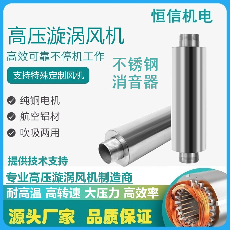 高压风机消音器旋涡式气泵不锈钢消音器漩涡风机消声器减噪音装置