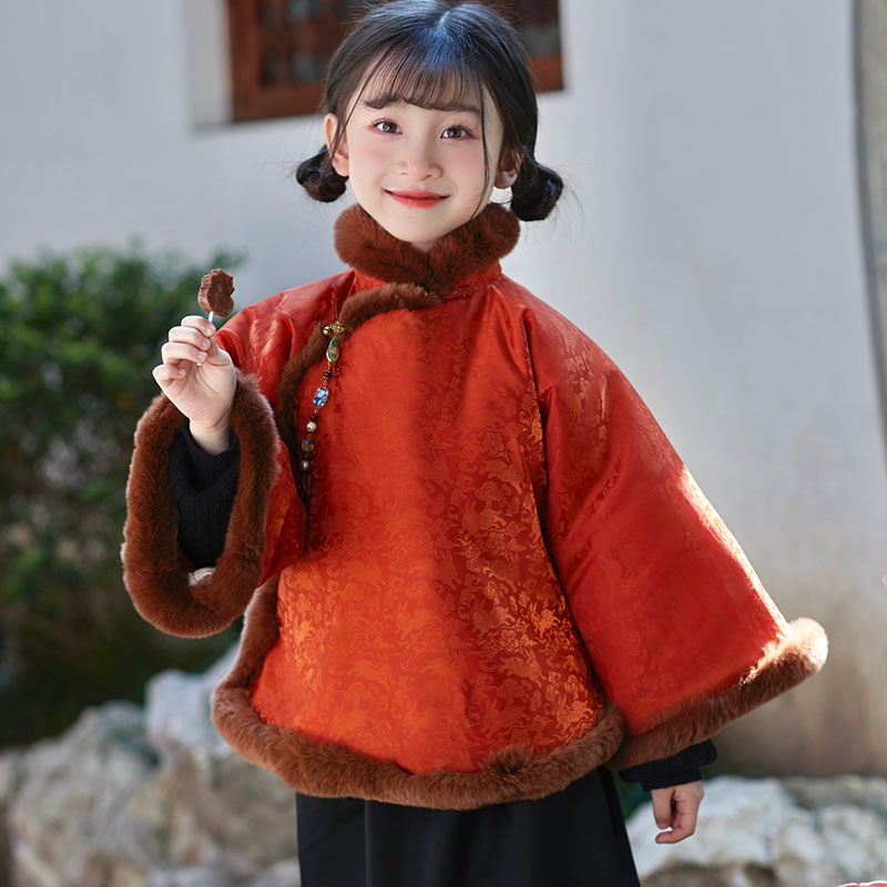 真獭兔毛夹棉旗袍朝奈保暖