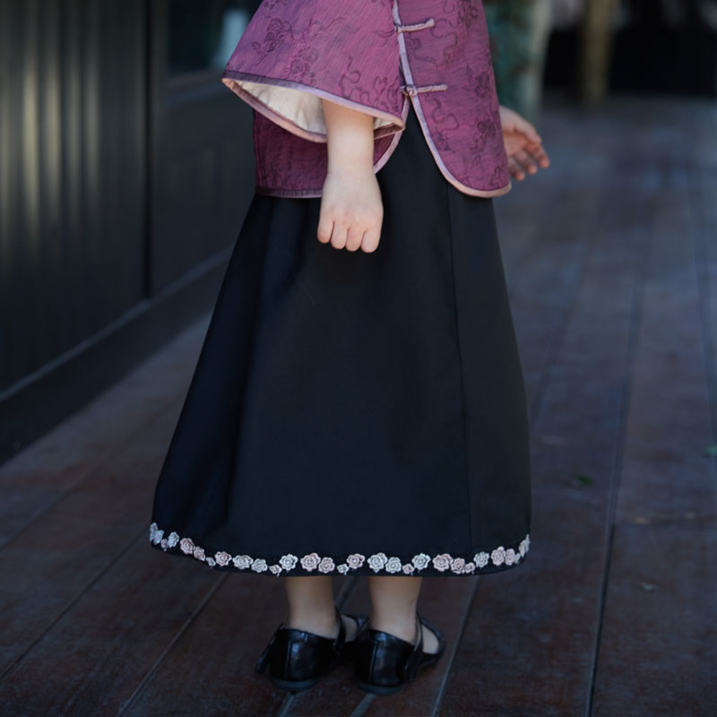 儿童半身裙朝奈伞裙半身裙复古