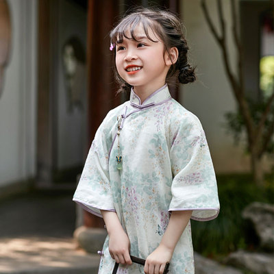 民国风夏季儿童旗袍朝奈