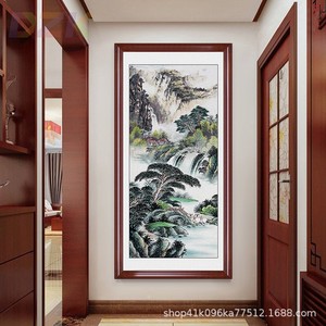 山水画客厅挂画中式水墨画办公室壁画国画过道走廊入户玄关装饰f5