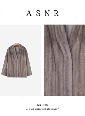 【辫子老板生日会】衣长68进口全抽刀天鹅绒水貂毛皮草 2803