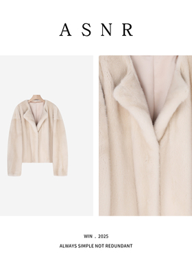 【辫子老板生日会】衣长58 进口天鹅绒水貂西服领时装皮草A009