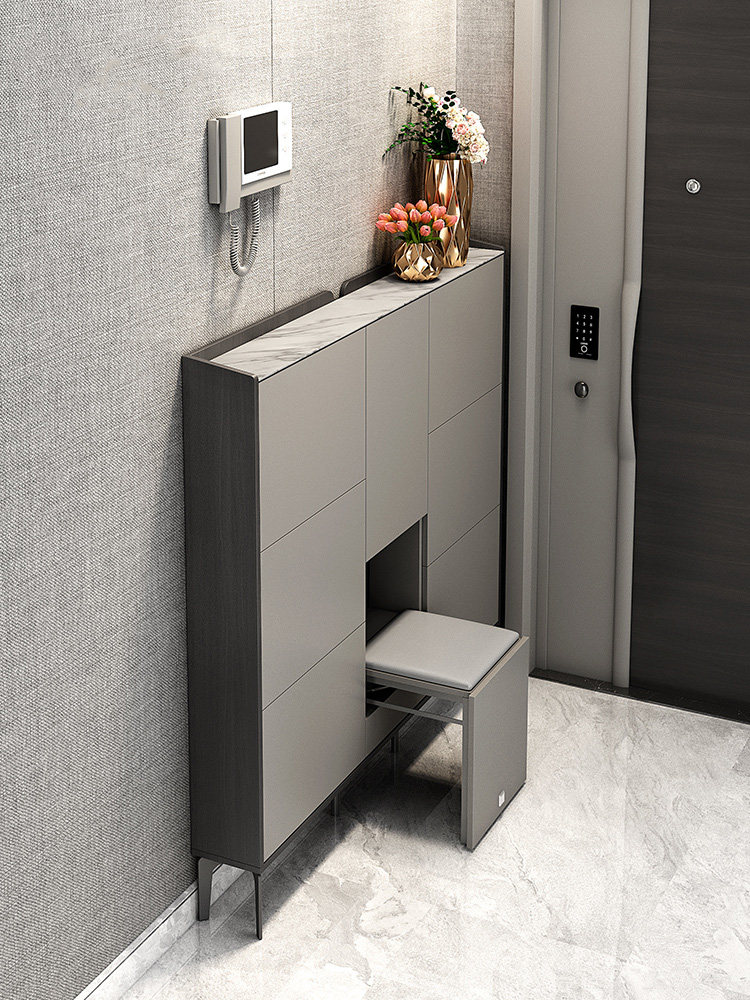 2024款超薄大容量简约储物柜家用门口外翻斗入户玄关一体鞋柜凳子,住宅家具,鞋柜,淘宝优惠券,粉丝福利购,淘宝优惠卷