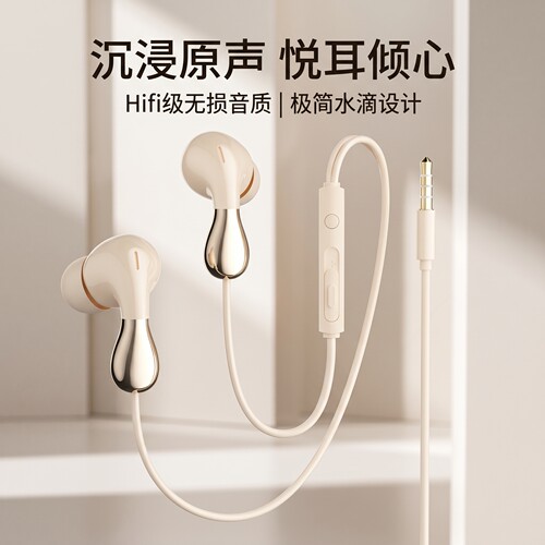有线耳机type数字接口适用于华为vivo小米OPPO圆孔入耳式数码降噪
