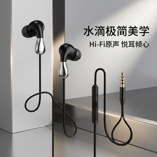 耳机有线半入耳式手机typec圆头3.5MM适用于iQOO小米OPPOvivo一加