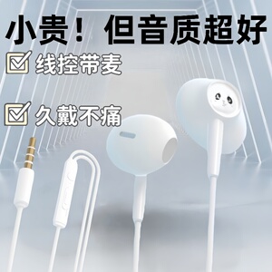 有线耳机降噪高音质Typec适用华为vivo小米OPPO电竞舒适有线耳机