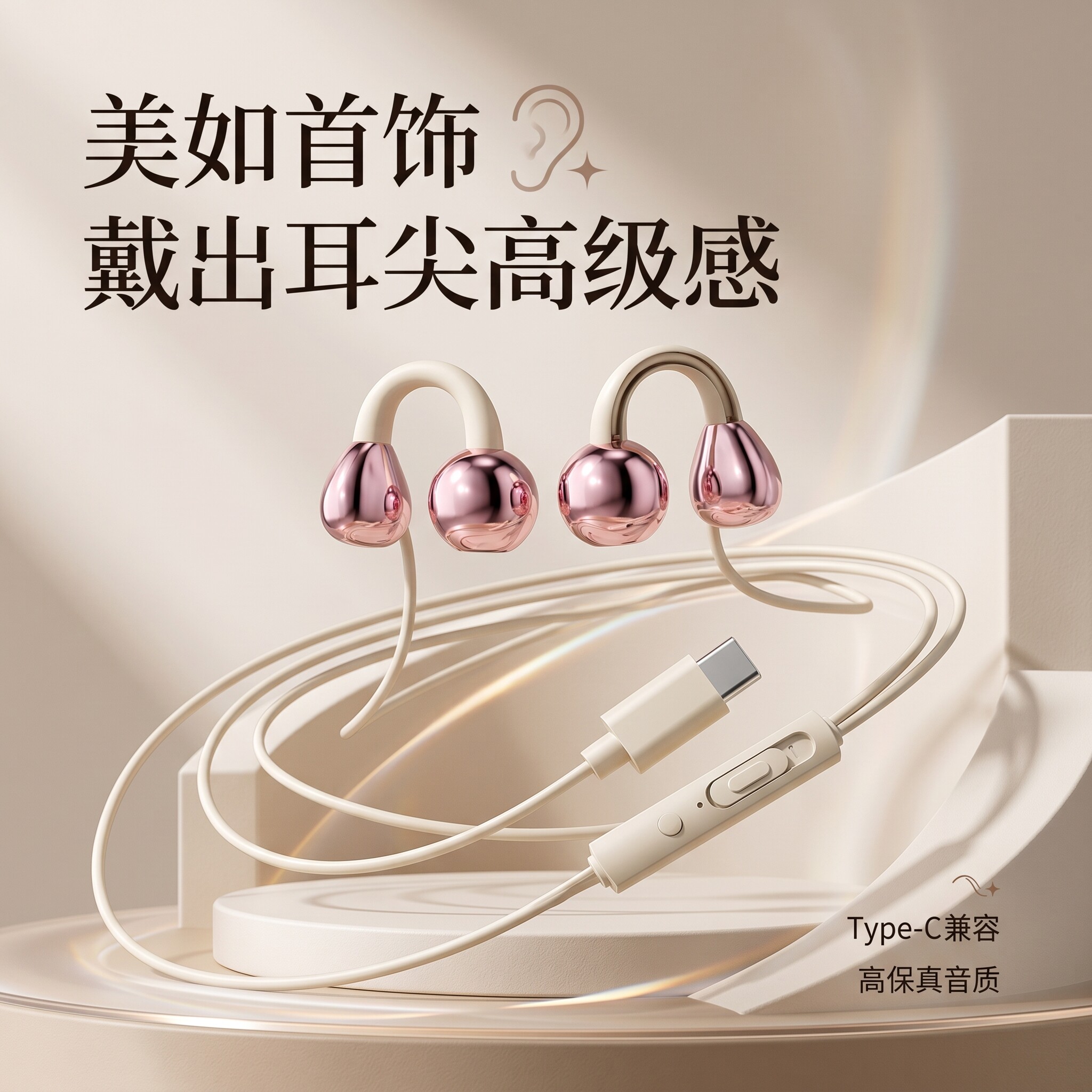 游戏耳机通用type-c扁头适用于vivo红米OPPO苹果黑鲨圆头电竞吃鸡
