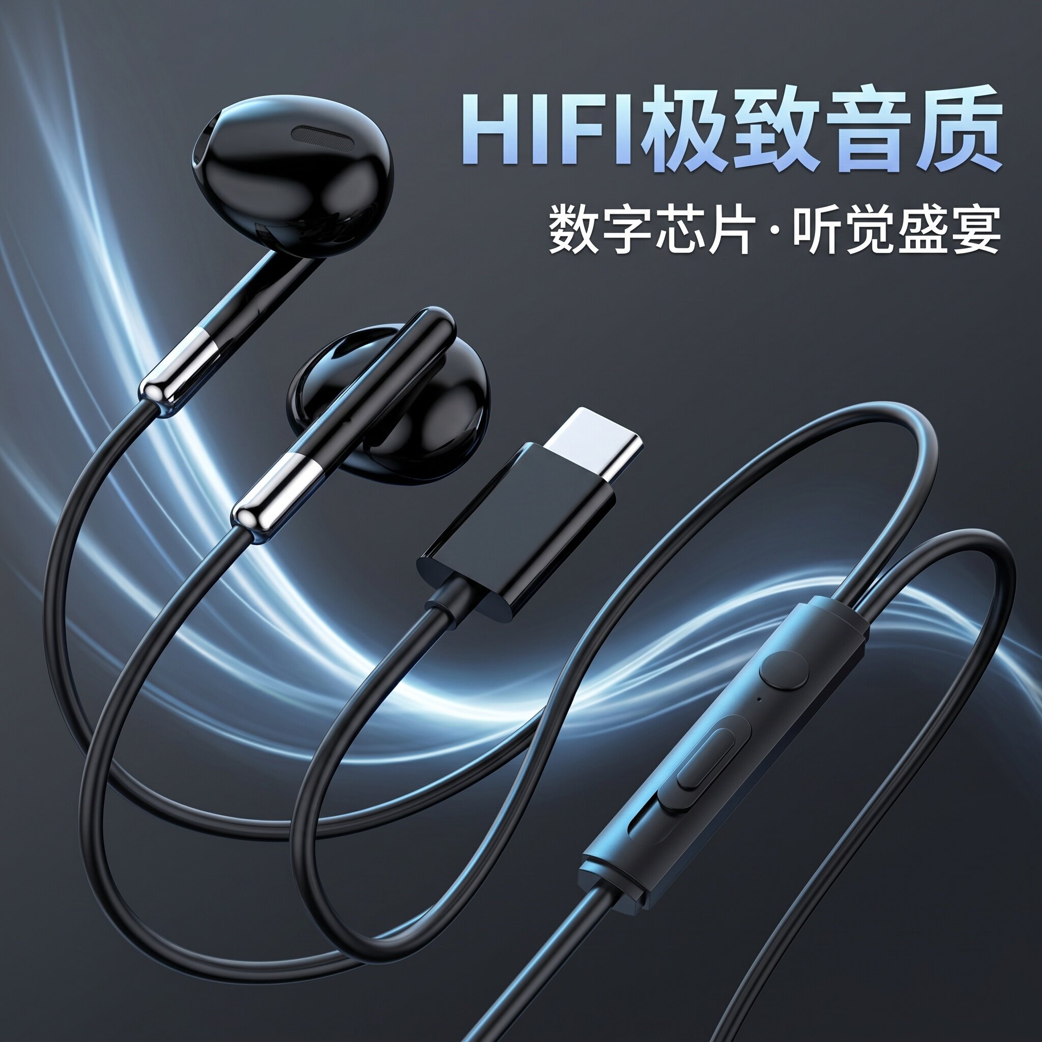 耳机有线type-c接口适用于oppo华为小米15通用11红米K80/k70pro