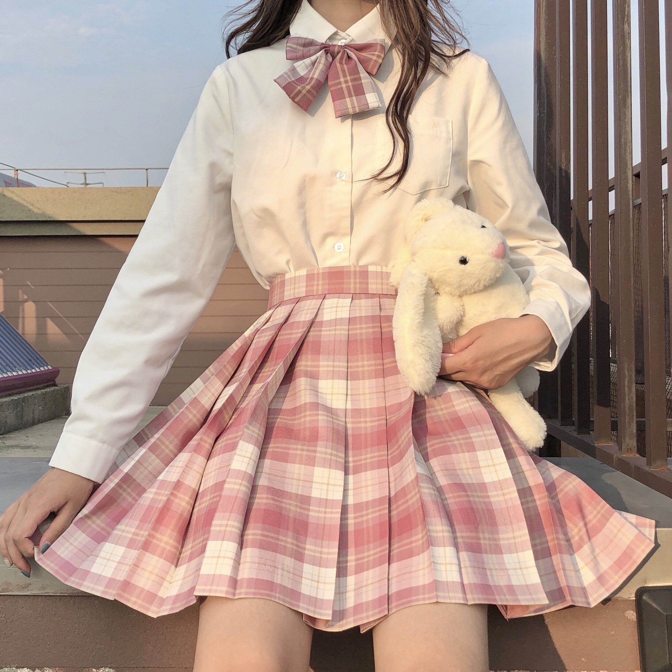 正品树莓の红茶jk制服套装长袖秋冬学生校服原创jk格裙全套现货