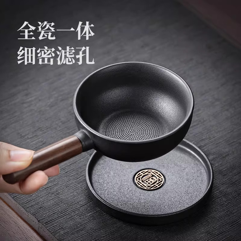 黑陶茶漏茶滤陶瓷茶叶过滤器黑檀木手柄高档茶隔功夫茶具茶道配件,餐饮具,茶滤,淘宝优惠券,粉丝福利购,淘宝优惠卷