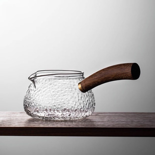 木把锤纹公道杯玻璃高档茶漏茶滤一体日式加厚泡茶杯耐高温分茶器