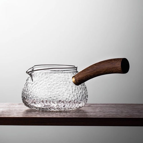 木把锤纹玻璃公道杯高档加厚