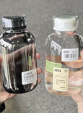 网红饮料瓶双盖玻璃杯中药分装瓶可携式高硼硅随行高颜值汽车水杯