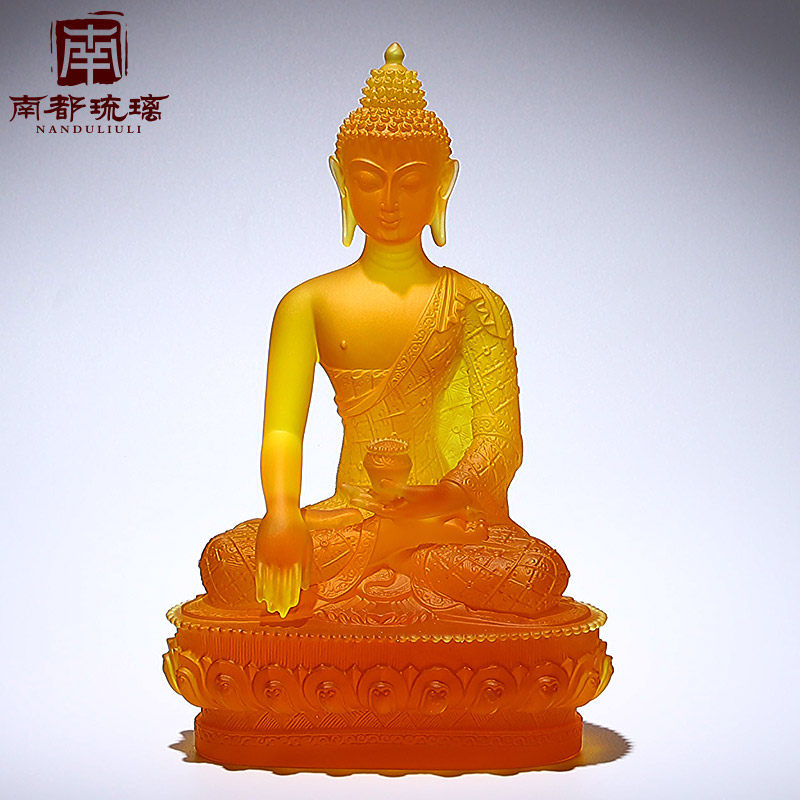 琉璃释迦牟尼佛像家用密宗藏传尼泊尔寺院佛堂供奉佛祖工艺品摆件