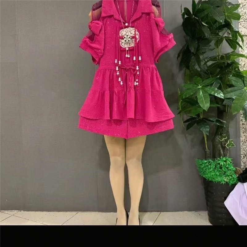 加肥大码套装新中式国风时尚盘扣显瘦气质短裤上衣新款两件套夏季,女装/女士精品,时尚套装,淘宝优惠券,粉丝福利购,淘宝优惠卷