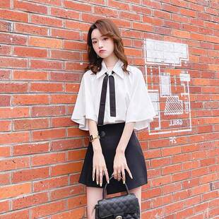 2026年夏季 白色短袖 洋气新款 女士设计感小众上衣时尚 衬衣 领带衬衫