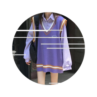 2026两件套装/单件春秋洋气减龄学院风针织毛衣马甲+衬衫甜美学生