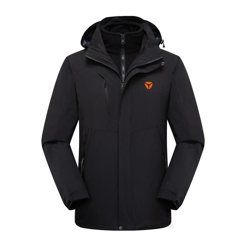 秋冬季定制雅迪电动车羽绒冲锋衣工作服装加绒外套印字团体棉衣服