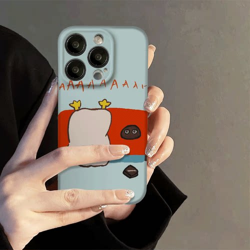 孩子气可爱沙发倒立鸭子菲林适用iPhone15/14promax手机壳OPPOreno9软红米note13pro小米14/13硬OPPOa58苹果