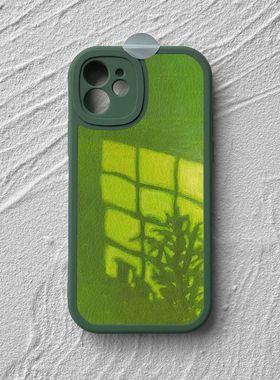 焱焱窗外的光苹果绿色治愈适用苹果16promax/17/iPhone12/14/15plus手机壳iPhone16promax华为VIVO荣耀OPPO小