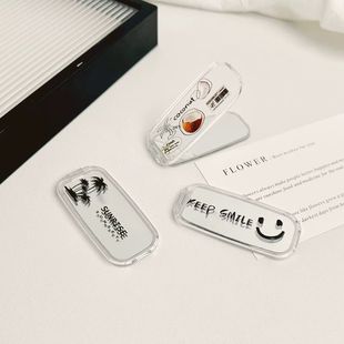 焱焱透明折叠支架粘贴背贴便携式镜子折叠支架可爱学生追剧一字型