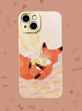 焱焱抱星星狐狸适用苹果16promax/17/iPhone12/14/15plus手机壳vivox200pro手机壳x100/s20/s19/保护套y300