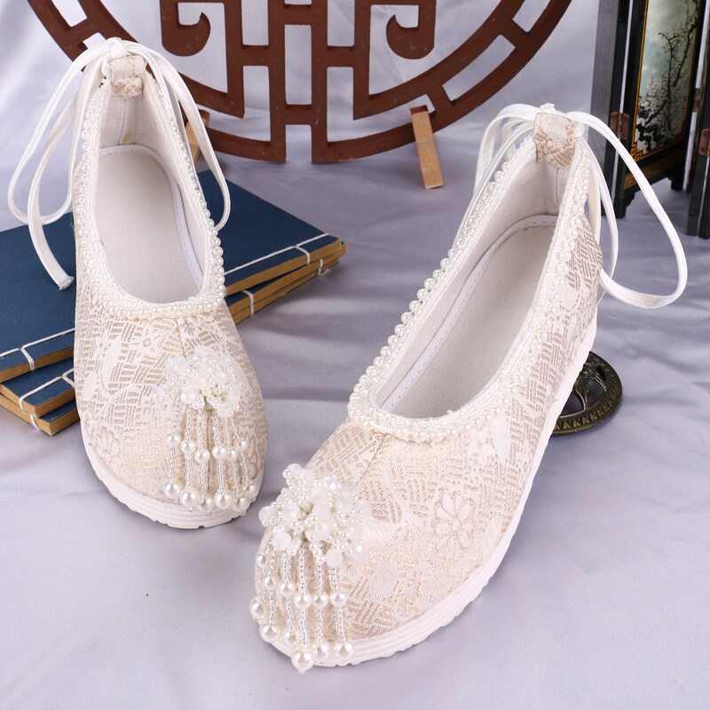 流苏汉服鞋子女古装配明制古风绣花鞋夏学生内增高布鞋女复古弓鞋,女鞋,绣花鞋,淘宝优惠券,粉丝福利购,淘宝优惠卷