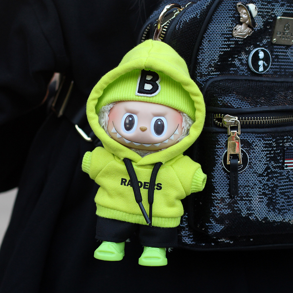 拉布布挂件娃衣橄榄潮卫衣