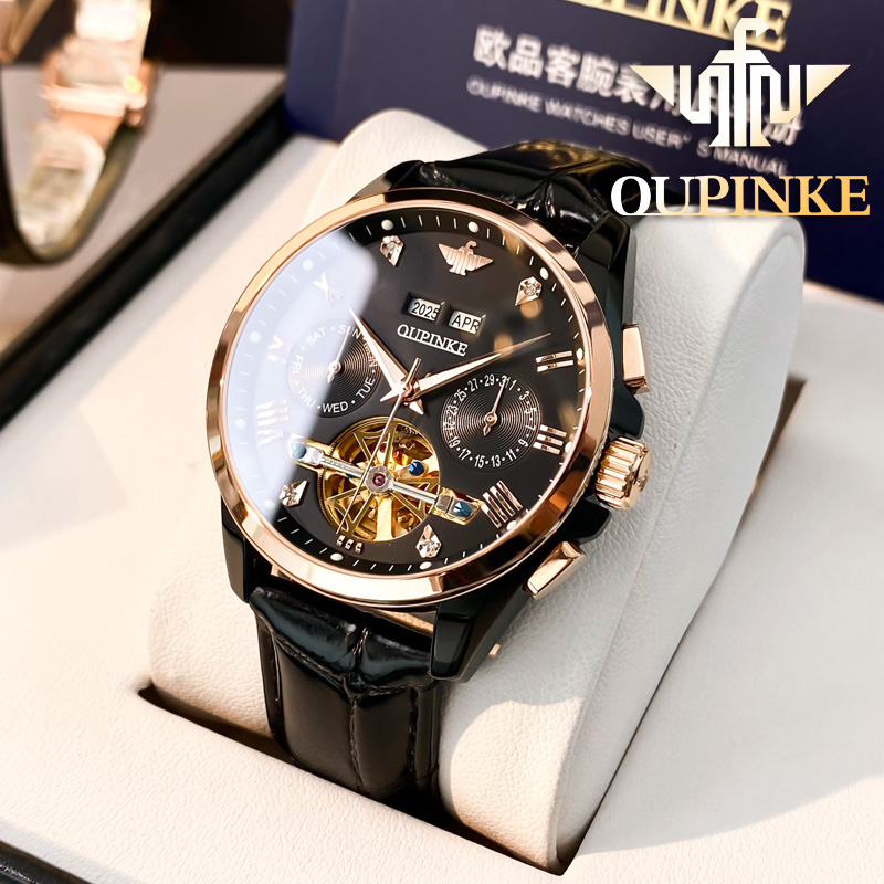 正品牌瑞士认证镂空男士手表机械