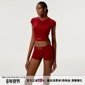 燚 套装 绽放 修身 HiimDai T恤短裤 高克重针织刺绣点缀 正肩短袖