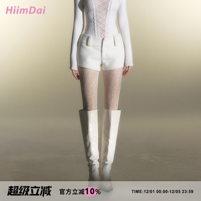 HiimDai低腰毛呢包臀短裤