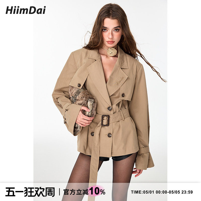 HiimDai 巴宝栗子 &middot; 秋意浓 拽姐穿搭 廓形显瘦双排扣中长款风衣