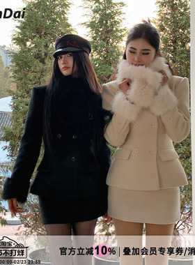 HiimDai 缪斯千金 | 进阶穿搭 含羊毛沙漏型收腰毛呢外套半裙套装