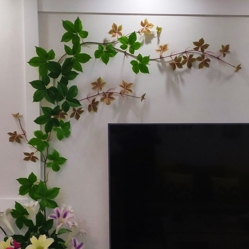 仿真常青藤爬山虎背景墙空调管造景装饰墙壁墙上绿植假花藤蔓爬墙