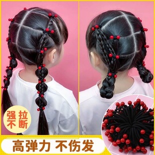 儿童发绳扎头绳不伤发皮筋高弹力皮筋简约可爱宝宝发圈红豆小皮筋