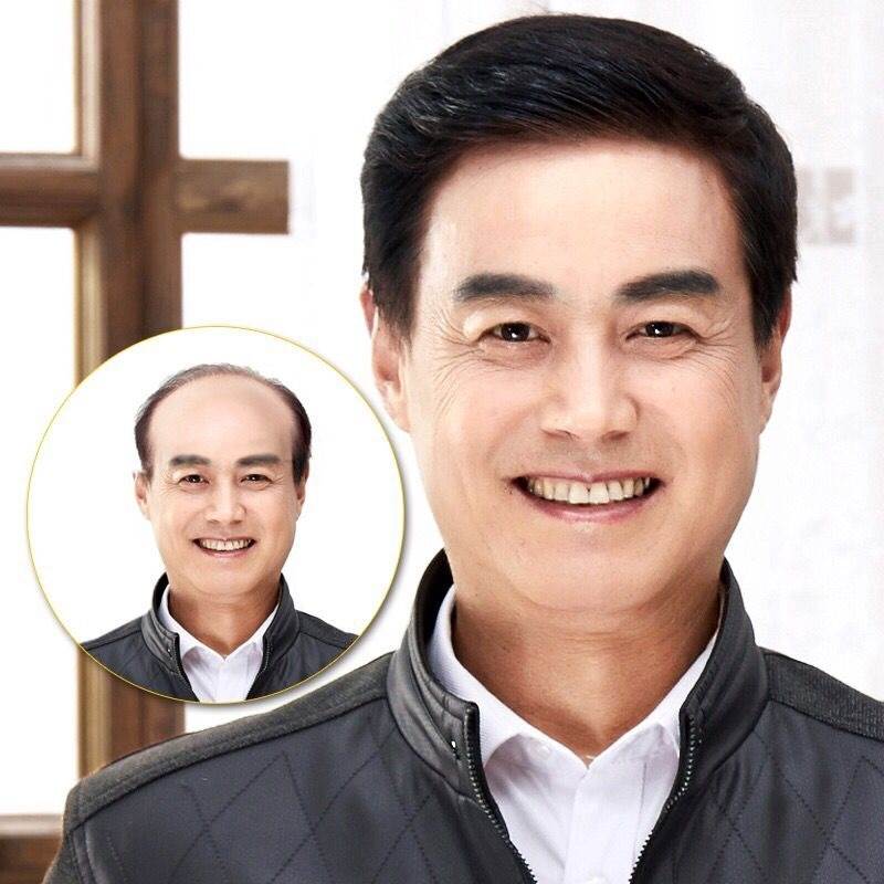 男士假发真发短发爸爸新款发套男假发整顶中老年真人