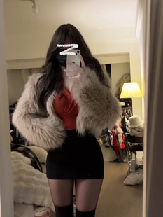 荔枝爱睡觉 | 韩系千金轻款貉子毛双面编织质感皮草~长毛气质百搭