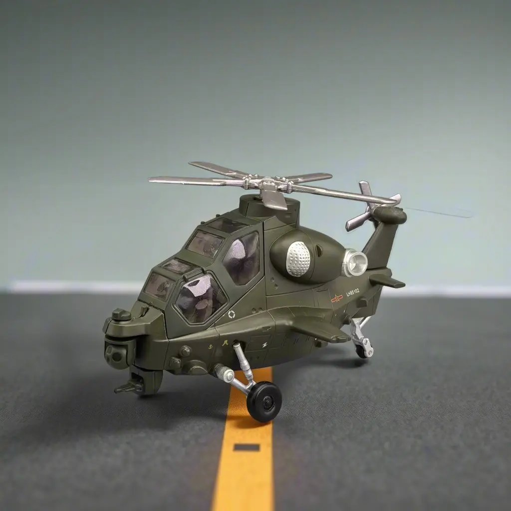 Q版卡通合金武直10直升机模型飞机武直十航模仿真摆件礼品WZ10