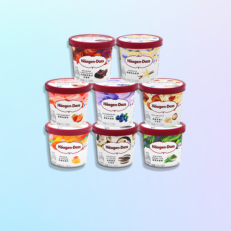 【4杯】Haagen-Dazs哈根达斯冰淇淋81克草莓巧克力味雪糕冷饮激凌