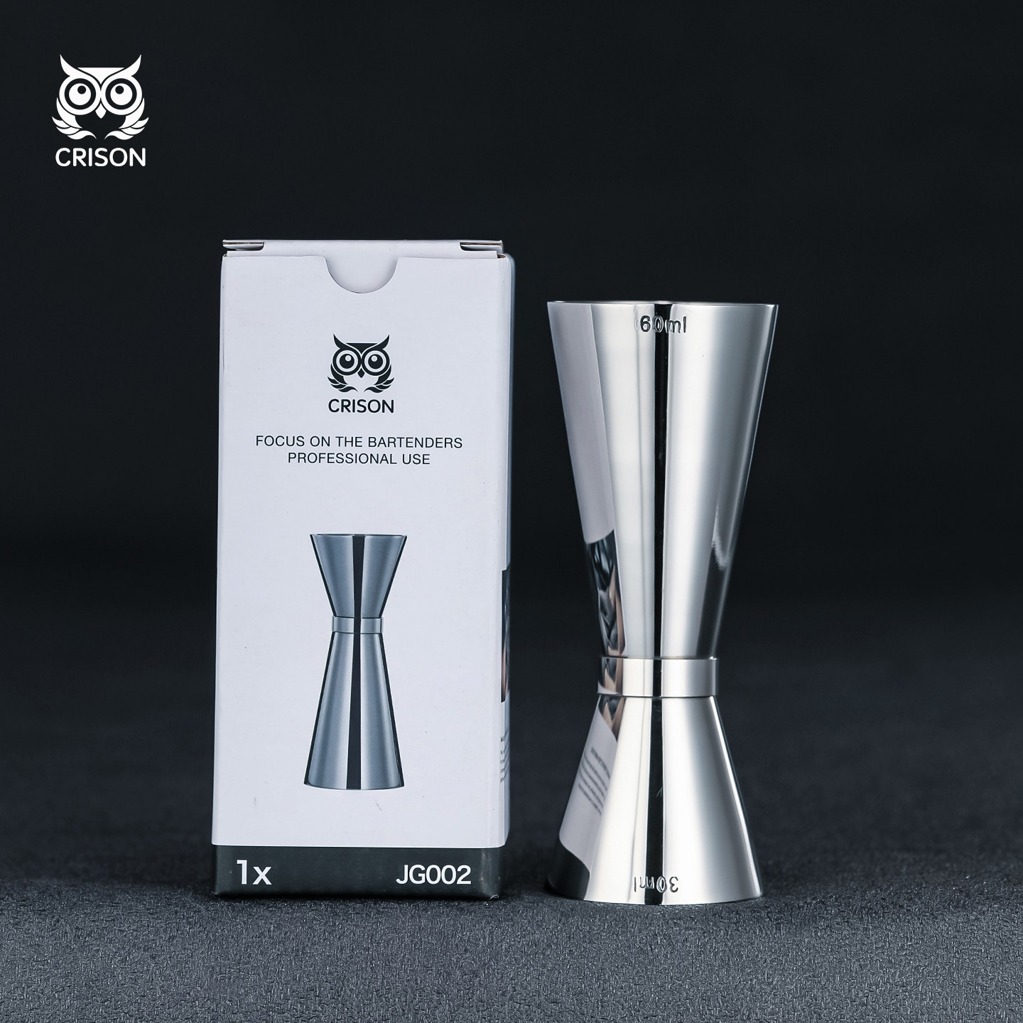 JG002 CRISON/柯瑞森304不锈钢刻度量酒器含容量线鸡尾酒量杯调酒