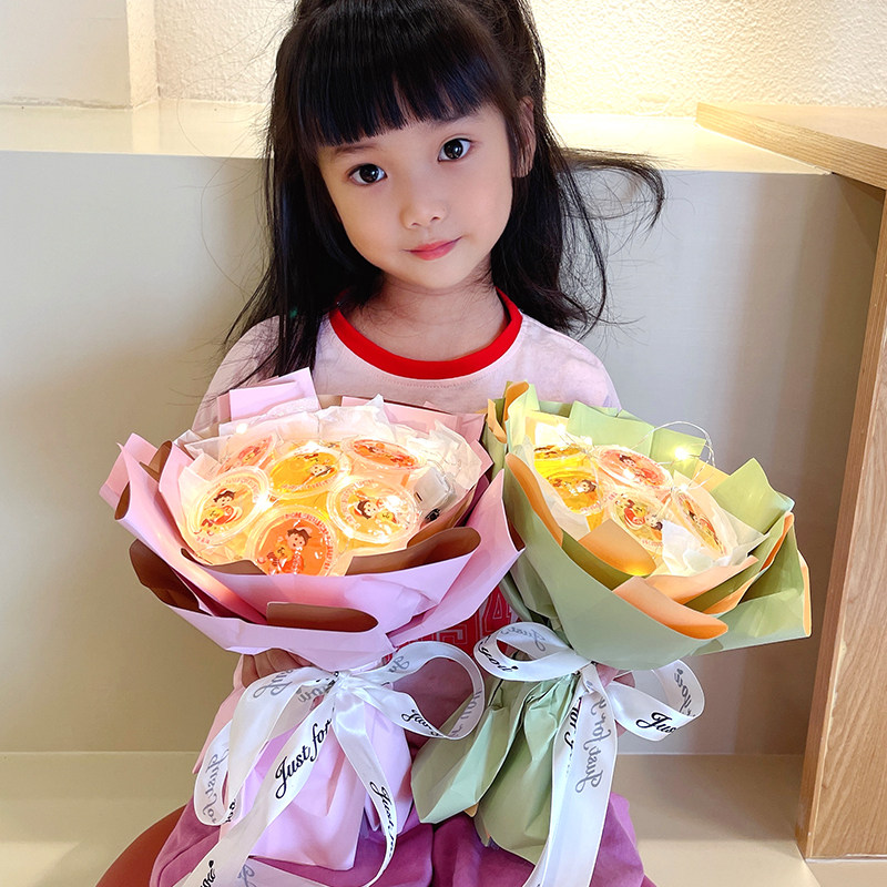 六一儿童节网红果冻零食花束DIY手工自制材料包装纸幼儿园小礼物