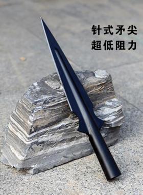 中逵新款祖鲁锹头红缨枪长矛头矛刀马槊扎枪头户外工具扎鱼