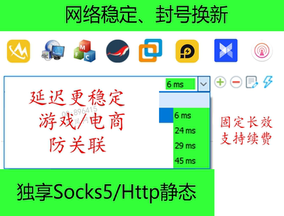 独享SK5/单窗口单/游戏多开/手机电脑模拟器socks5