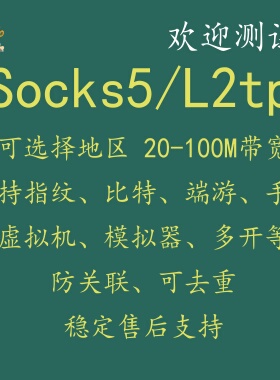Socks5服务器L2TP比特单窗口sk5指纹多开模拟器虚拟机云机手游