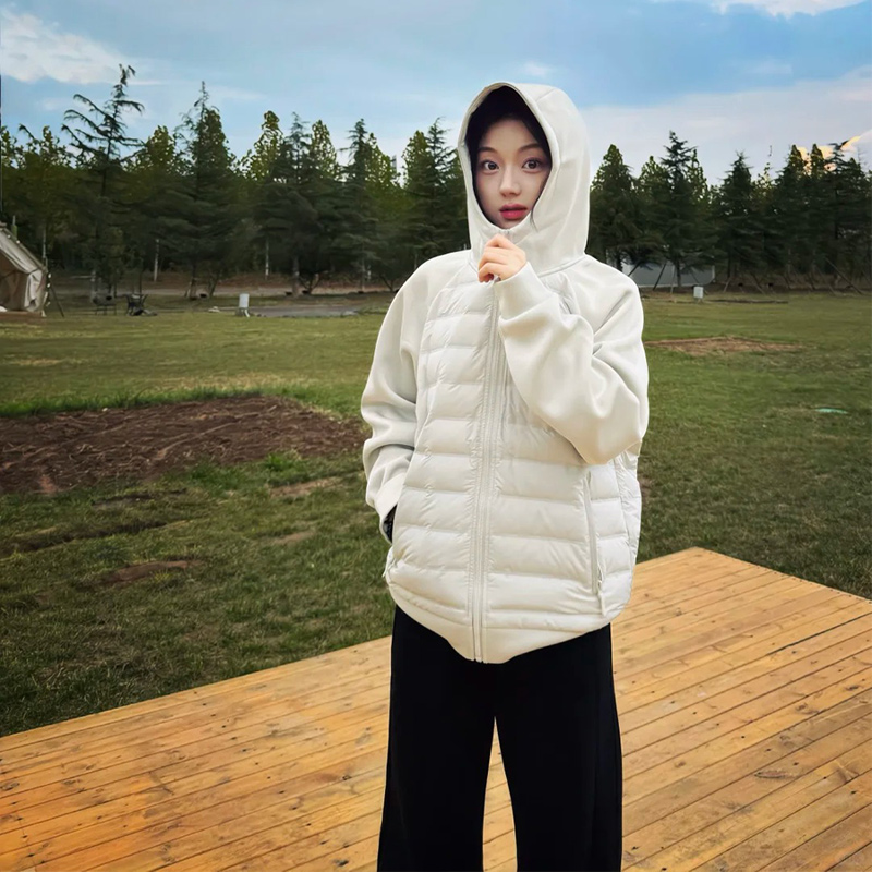 排骨羽绒服轻薄内胆女款薄款短款棉服冬季拼接初春外套内搭连帽厚