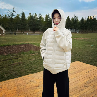 排骨羽绒服轻薄内胆女款薄款短款棉服冬季拼接初春外套内搭连帽厚